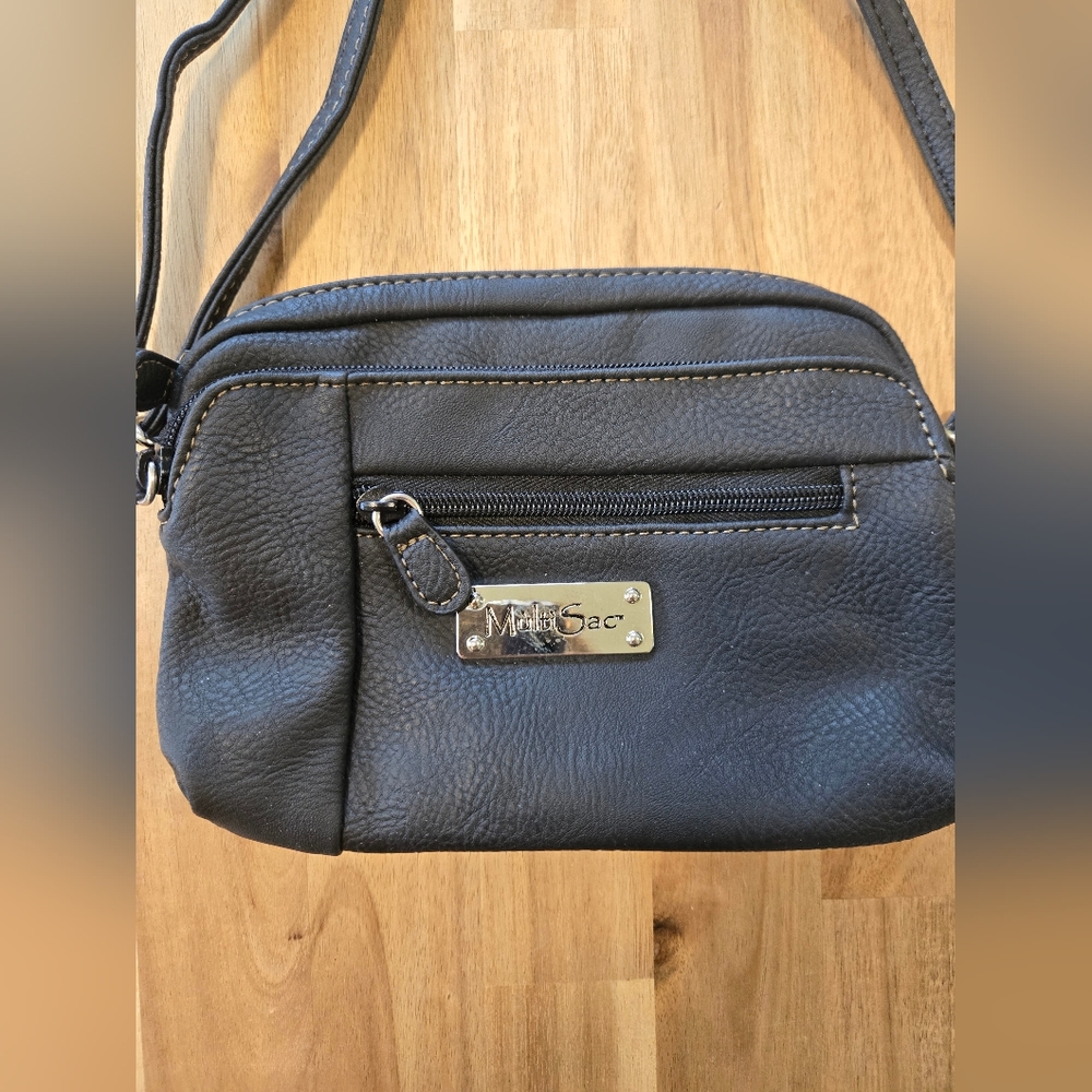🖤🖤MultiSac Black Vegan Leather Dynamic Crossbody Bag Matte Pebbeled Finish🫶